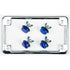 Western Powersports License Plate Frame License Plate Frame W/4 Blue Reflectors Chrome by Chris Products 0603