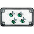 Western Powersports License Plate Frame License Plate Frame W/4 Green Reflectors Black by Chris Products 0614