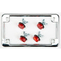 License Plate Frame W/4 Red Reflectors Chrome by Chris Products