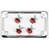 Western Powersports License Plate Frame License Plate Frame W/4 Red Reflectors Chrome by Chris Products 0602