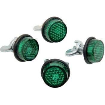 Parts Unlimited Reflector License Plate Reflectors Green by Chris Products CH4G