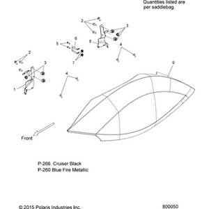 Off Road Express OEM Hardware Lid, Outer Saddlebag, Lh, Blk [Incl. 4] by Polaris 5437637-266