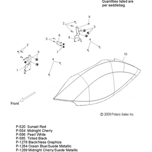 Lid, Outer Saddlebag, LH [Incl. 4,11] by Polaris 5437637-554 Saddlebag Lid