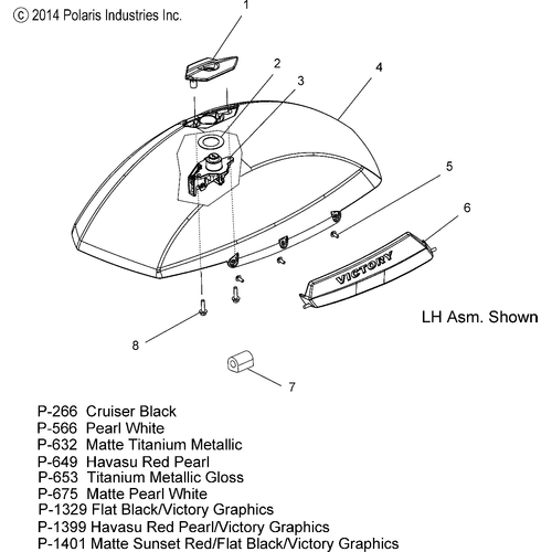 Lid, Saddlebag, LH by Polaris 5438482-1401 Saddlebag Lid