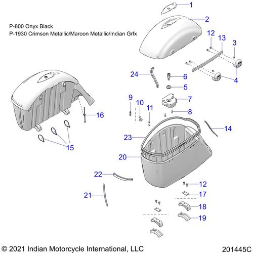 Lid-Sdlbag LH Mrncrmsmtgfx by Polaris 5450213-1930 Saddlebag Lid