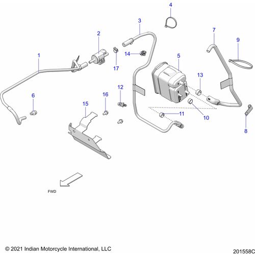 Line-Fuel Can To Purge by Polaris 5456267 Fuel Hose / Line