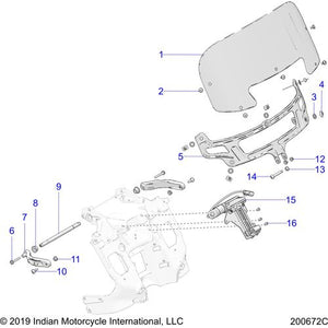 Link-Windshield Black by Polaris 5142481-626 Windshield Hardware