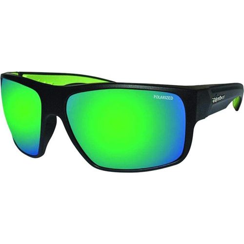 Mana Bomb Eyewear Matte Black W/ Green Mirror Polarized Lens by Bomber MA111-GM Sunglasses