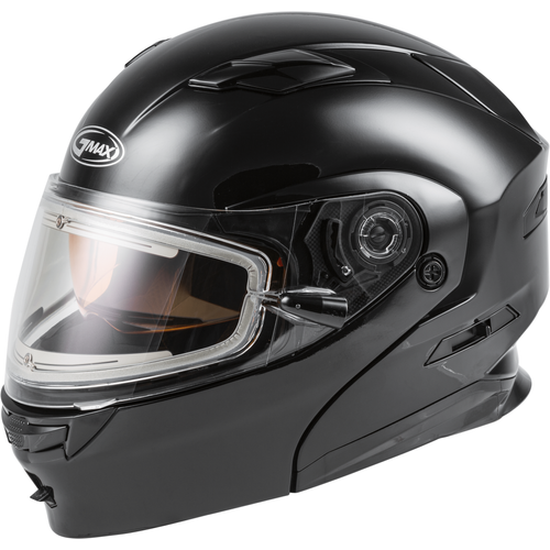 Western Powersports Drop Ship Modular Helmet 2X / Black MD-01S Modular Snow Helmet Solid w/Quick Release Buckle Electric shield by GMAX M4010028