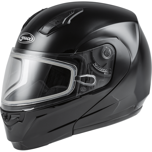 Western Powersports Drop Ship Modular Helmet 2X / Black MD-04S Snow Helmet Solid w/Quick Release Buckle by GMAX M2040028
