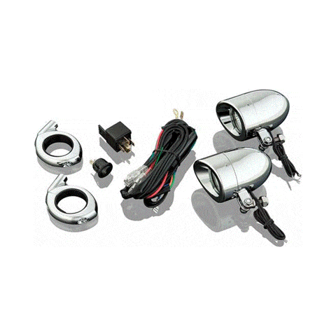 Big Bike Parts Running / Driving Lights Mini Halogen Driving W/Clamps by Show Chrome 55-364