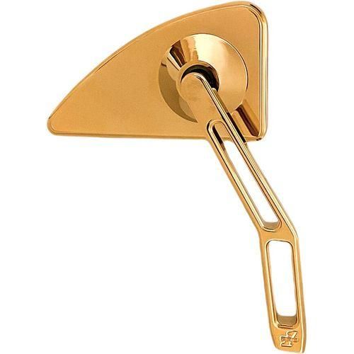 Western Powersports Perch Mount Mirrors Mini Tear Drop Mirror V2 Gold Cut Stem Right by Pro One 102130TIN