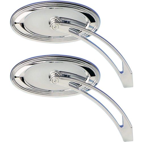 Mirror Chrome Oval Stepped Style Left or Right  by Arlen Ness