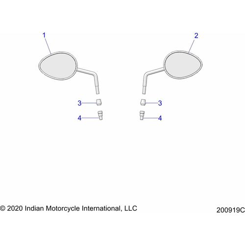 Mirror-Indian Intl LH by Polaris 2635335 Perch Mount Mirrors