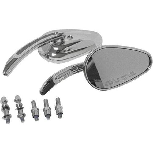 Mirrors Chrome Tapered by Harddrive 18-130 Perch Mount Mirrors
