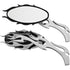 Mirrors Flame W/Flame Stem Black/Chrome by Harddrive 18-397 Perch Mount Mirrors