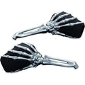 Mirrors Skeleton Hand Chrome/Black by Kuryakyn