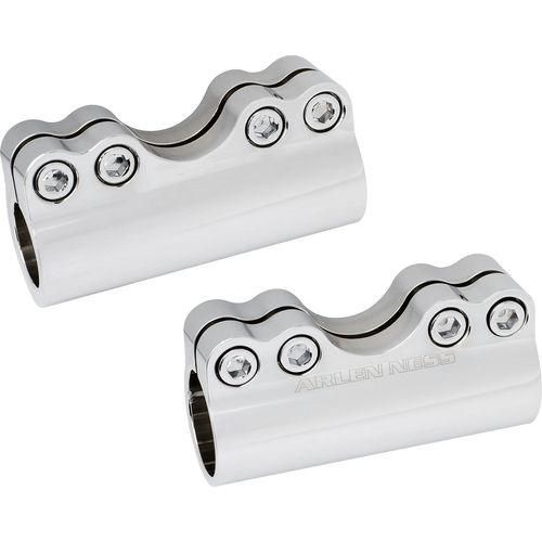 Modular Chrome Adjustable Handlebar Clamps for 1 1/4" Bars by Arlen Ness 08-053 Handlebar Clamp