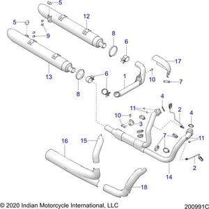 Muffler Tour Stage 0 Intl RH Black by Polaris 1262650-266 OEM Muffler