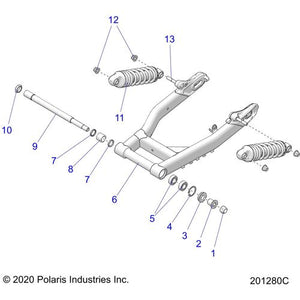 Nut-Hxfl-M12X1.25 10 Spc Nyl by Polaris 7547860 OEM Nut