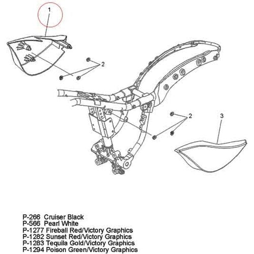 Side Cover Right Hand Cruiser Black by Polaris 5437327-266 Body Side Cover