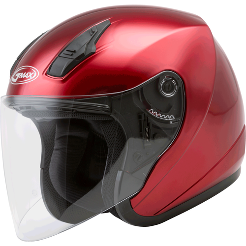 Western Powersports Drop Ship Open Face 3/4 Helmet 2X / Candy Red OF-17 Helmet by GMAX G317098N
