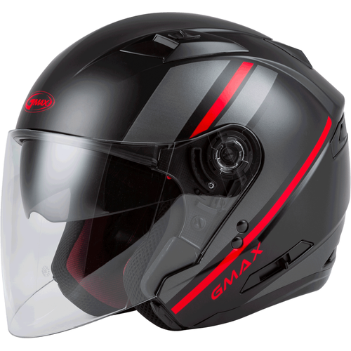 Western Powersports Drop Ship Open Face 3/4 Helmet SM / Black/Red/Silver OF-77 Open-Face Helmet by Gmax O1776324