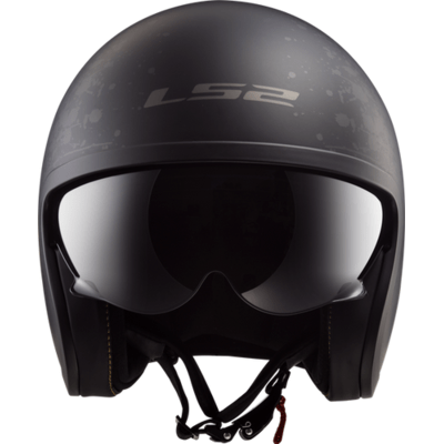 LS2 USA Open Face 3/4 Helmet Open Face Helmet Black Flag - Matte Black - Spitfire by LS2