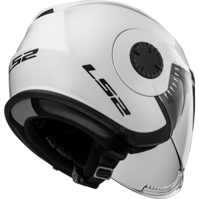 LS2 USA Open Face 3/4 Helmet Open Face Helmet Solid - Gloss White - Verso by LS2