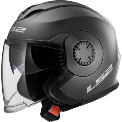 LS2 USA Open Face 3/4 Helmet Open Face Helmet Solid - Matte Titanium - Verso by LS2