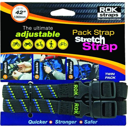 Western Powersports Cargo Strap Pack Strap Black/Blue/Green 12"X42"X5/8" by Rokstraps ROK10305