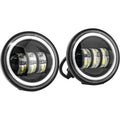 Pair 4.5″ Black Full-Halo LED Auxiliary Passing Lights by Letric Lighting Co.
