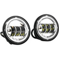 Pair 4.5″ Chrome Full-Halo LED Auxiliary Passing Lights by Letric Lighting Co.
