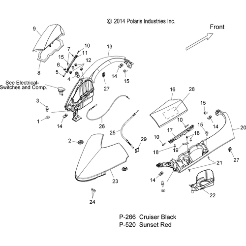 Panel, Cover, Airbox by Polaris 5436418-520 Airbox Cover