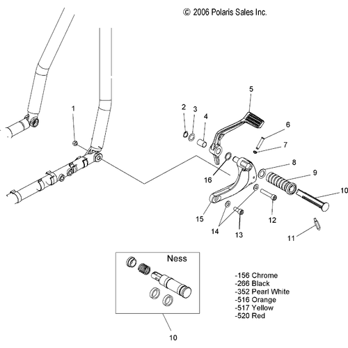 Pedal, Brake by Polaris 5134683-156 Brake Pedal
