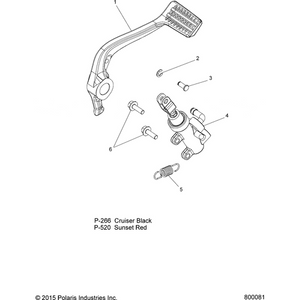Pedal, Brake Lever, Sunset Red by Polaris 5135730-520 Brake Pedal