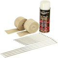 Pipe Wrap Kit Tan wrap w/White HT Silicone Coating by DEI
