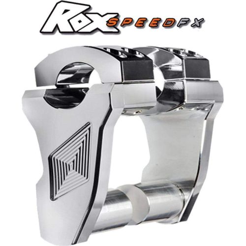 Pivoting Handlebar Bar Risers +3 inches Chrome Finish by Rox Speed FX