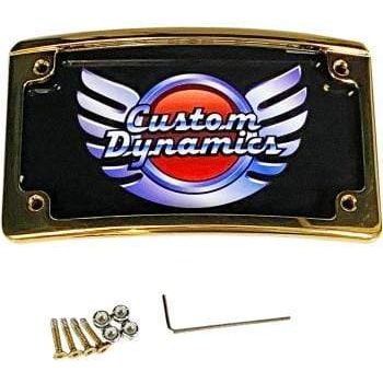 Plate Frame Radius LED Illumination Gold Horizontal by Custom Dynamics LPF-RAD-G-LP License Plate Frame