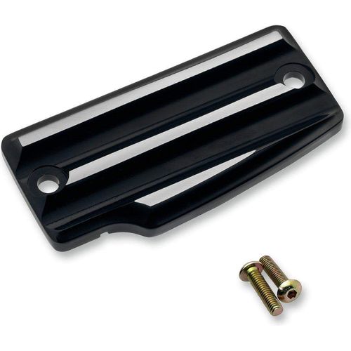 Rear Master Cylinder Cover Black/Silver Finned by Joker Machine