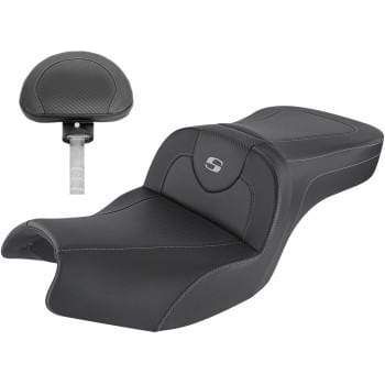 Parts Unlimited Drop Ship Seat Road Sofa Carbon Fiber Seat w/ Backrest for Challenger by Saddlemen I20-06-185BR