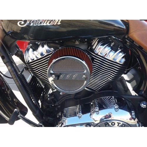 Round High Flow Indian  Air Cleaner, 111 by Wimmer Custom Cycle Air Cleaner