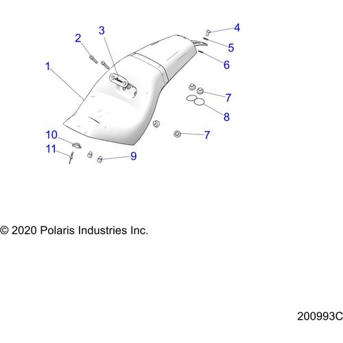 Seat-Sport,Scout,Black Vinyl by Polaris 2884225-VBA Seat