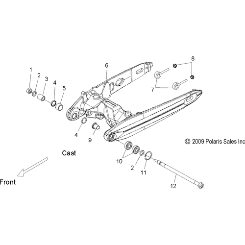 Shaft, Swing Arm Pivot by Polaris 1017830 Swingarm Repair