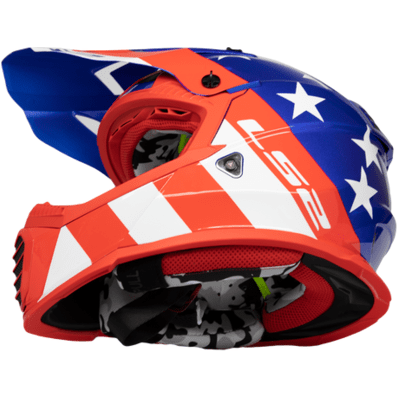LS2 USA Helmet Shield Shields Helmet Stripes - Gloss Red/White/Blue - Gate by LS2