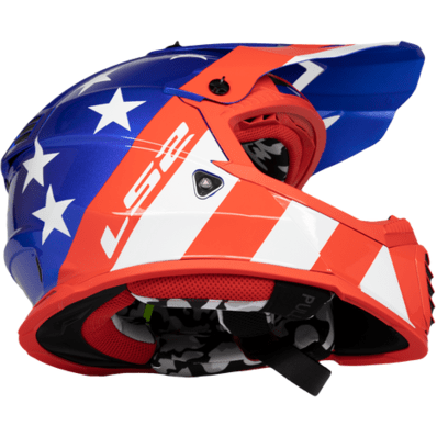 LS2 USA Helmet Shield Shields Helmet Stripes - Gloss Red/White/Blue - Gate by LS2