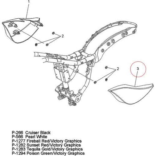 Side Cover Left Hand Blue Metallic by Polaris 5437326-598 Body Side Cover