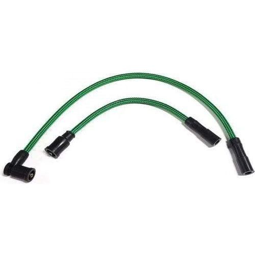 Spark Plug Wires Black / Green Twist by Trik Wires TRK-08BG Spark Plug Wires