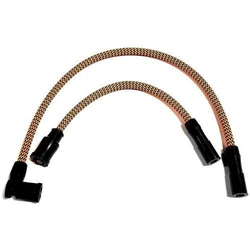 Spark Plug Wires Black / Orange Checkered by Trik Wires TRK-08OB Spark Plug Wires