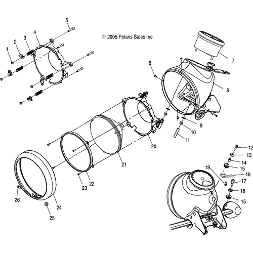 Spring, Compression, Headlight by Polaris 7041958 Headlight Repair